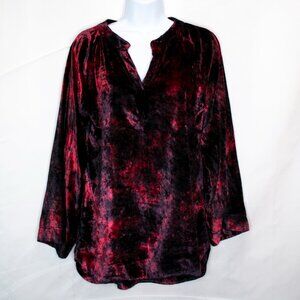 Karyn Seo x Athleta Velvet Top Womens Small S Red Boho Whimsigoth Witchy DD05X